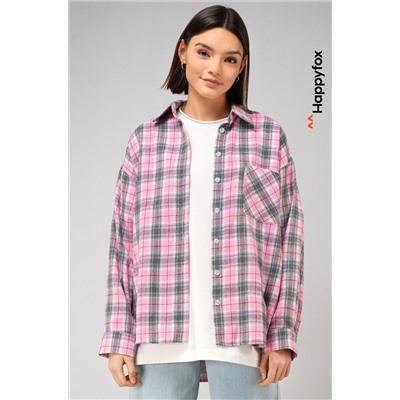 Рубашка женская в клетку Happyfox