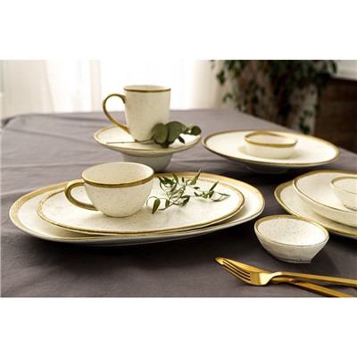 Тарелка фарфоровая для пасты Magistro Poursephona, 280 мл, d=29.4 см, цвет бежевый