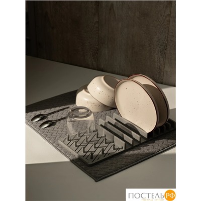 DOME ЛЕМВИГ сер. Коврик с подставкой для посуды 38х50 см, 1 пр.