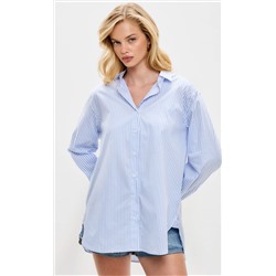 Рубашка д/р F512-1103 l.blue-white