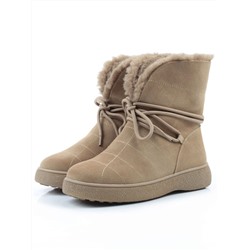 04-PAL271-3Z GREEN/SANDY Ботинки зимние женские (натуральная замша, 100% шерсть, натуральный мех)