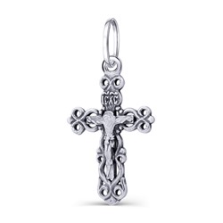 Крест из серебра литье частичное чернение