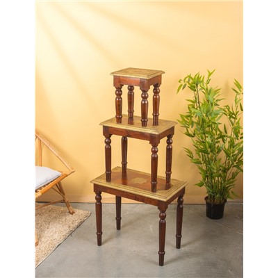 Табурет, 3 шт., 35×24.6×37.5 см, 48×30×45 см, 60.5×35×52.5 см, дерево