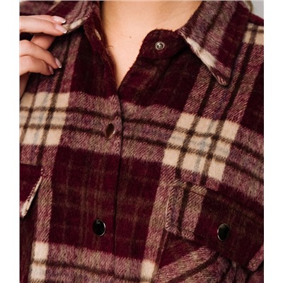 Рубашка #КТ25552, бордовый