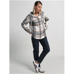 Рубашка теплая с капюшоном Олиссия (серая) Б15504-18М