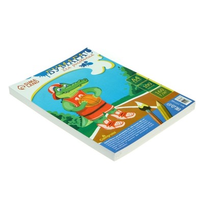 Бумага для рисования А4, 100 листов, блок 160 г/м²