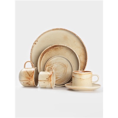 Тарелка глубокая Magistro Organic brown, 1 л, 25.2×25×5.3 см, фарфор, бежевая