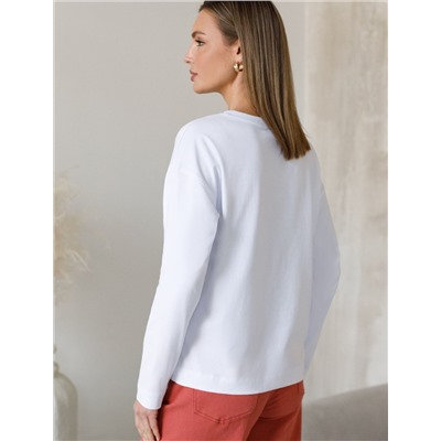 Лонгслив из премиального хлопка с эластаном