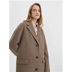 Пальто оверсайз однобортное, тоуп