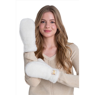 Варежки меховые на резинке ВАНИЛЬ