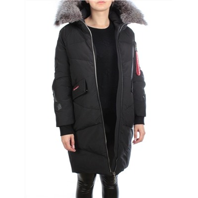 CU-19056 BLACK Пальто женское зимнее CUTEELF (200 гр. холлофайбера)