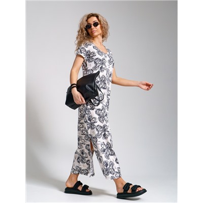 643 Платье "Цветы/молочный"