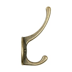 Крючок мебельный ТУНДРА TKd=008, двухрожковый, бронза, 4 шт. TMP