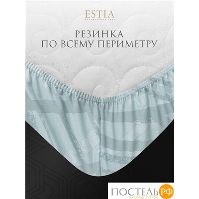 Estia ТРОПИКАНА Простыня на резинке 160х200+30, 1 пр., хл./сатин зеленый