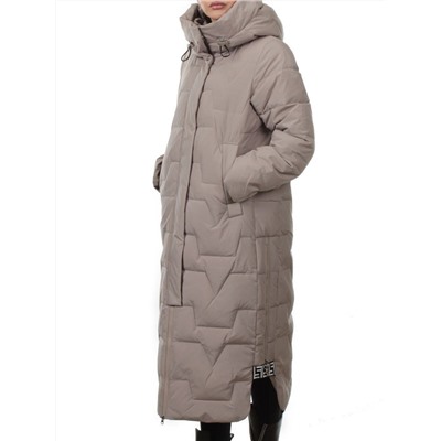 H268 DK. BEIGE Пальто зимнее женское (170 гр. холлофайбер)