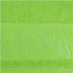Полотенце кухонное махровое, набор 3шт: 35х60см, гладкокрашенное, 350г/м2, салатовый/фуксия/коричневый (Россия)