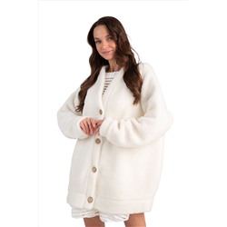 Кардиган ДЛИННЫЙ  ТЕДДИ цвет Ваниль