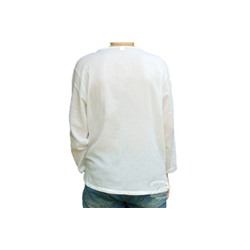 Хлопковая тайская рубашка  V-Neck Cotton  White V Neck Shirt Style