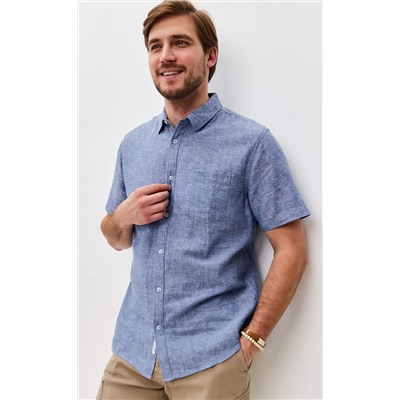 Рубашка к/р лен F111-0450 jeans