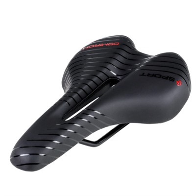 Седло велосипедное MTB COMIRON POGACAR N846 280X160, Технологии: DW, ED. Верх: PU принтованный глянец/Цвет: Чёрный+Красный /уп 30/
