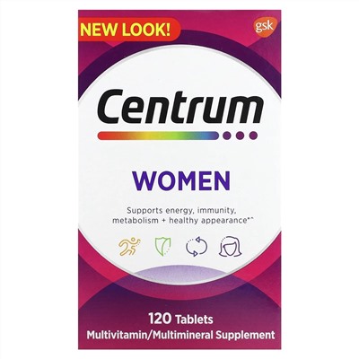 Centrum, Мультивитамины для женщин, 120 таблеток
