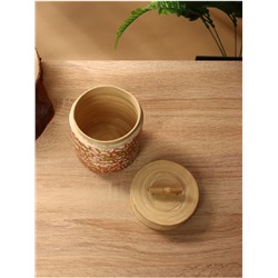 Банка для сыпучих продуктов, 9×9×10 см, бамбук