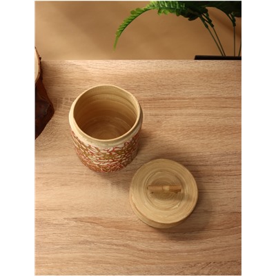 Банка для сыпучих продуктов, 9×9×10 см, бамбук