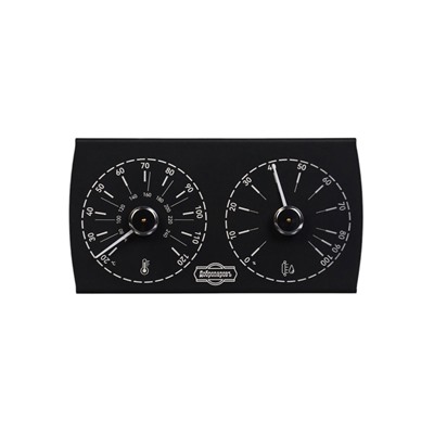 Термометр - гигрометр для бани и сауны «Добропаровъ», металлический, алюминий