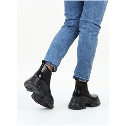 01-H23B-40AA BLACK Ботинки демисезонные женские (натуральная кожа, байка)