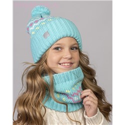 Q 155 D 155 Комплект для девочки флис (колпак+снуд) (52-54)