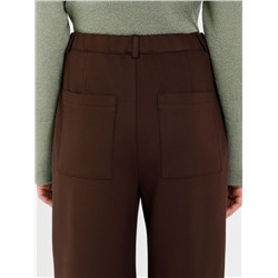 Брюки коричневые прямые трикотажные