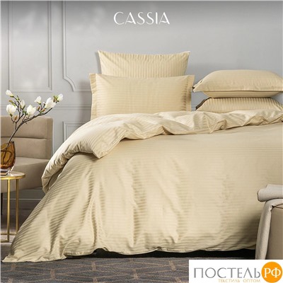 CASSIA ЛЮКС Страйп Сатин беж КПБ 145х215-1/200х220-1/50х70-2/70х70-2, 6 пр., хл/сатин