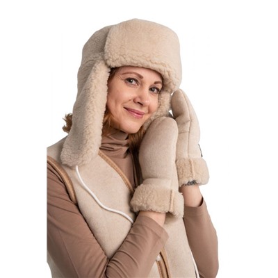 Варежки меховые РОДИНА бежевый