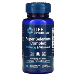 Life Extension, суперкомплекс селена с витамином E, 200 мкг, 100 вегетарианских капсул