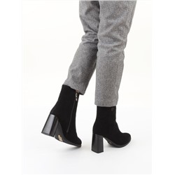 04-M3-9145 BLACK Ботильоны зимние женские (натуральная замша, натуральный мех)
