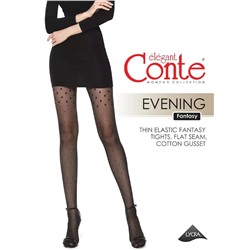 CONTE EVENING Колготки женские в точку с имитацией чулок