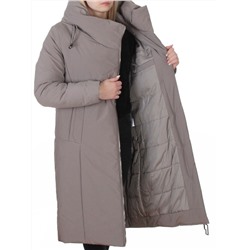 M-9102 GRAY/BEIGE Пальто зимнее женское (верблюжья шерсть, 120 гр. холлофайбер)