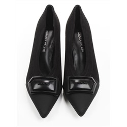 06-P1-7538 BLACK Туфли женские (замша-стрейч искусственная)