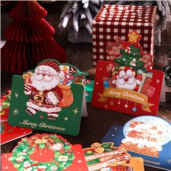 Набор новогодних складных настольных открыток 8 штук