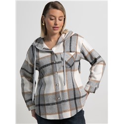 Рубашка теплая с капюшоном Олиссия (серая) Б15504-18М