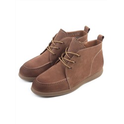 01-S77-99 BROWN Ботинки демисезонные женские (натуральная замша, байка)
