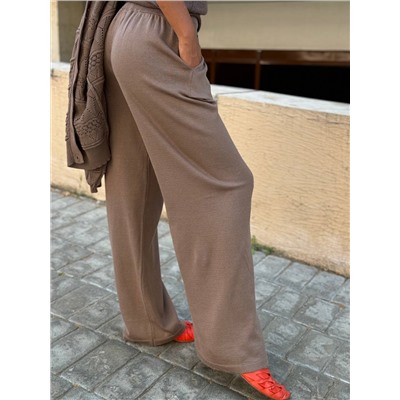 Брюки палаццо с карманами, Шоколад