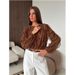 Лонгслив с рюшами