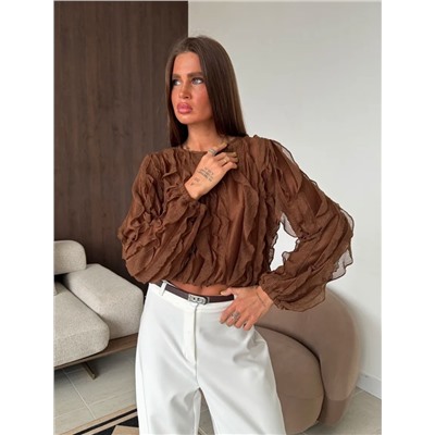 Лонгслив с рюшами