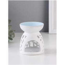 Аромалампа для эфирных масел «Необычная геометрия», керамика, белый, 8×8×9.3 см