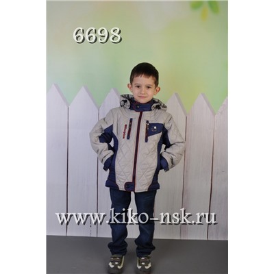 6698 Куртка на синтепоне Серый/110