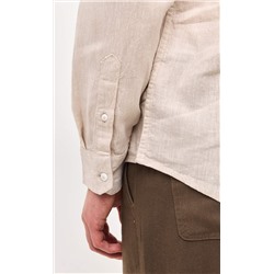 Рубашка д/р лен F111-0450-1 beige