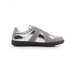 03-2106-2 DK. GREY/SILVER Кеды женские (натуральная кожа)