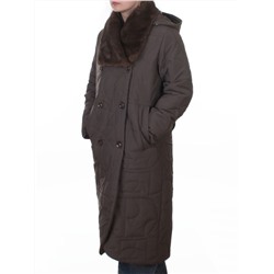 A617 GRAY/BROWN Пальто зимнее женское (верблюжья шерсть, 120 гр. холлофайбер)