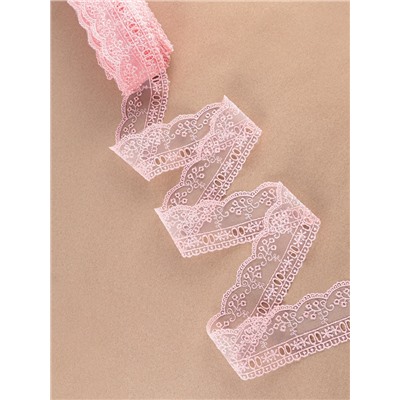 Кружево на сетке, 45 мм, 11±1 м, нежно-розовое